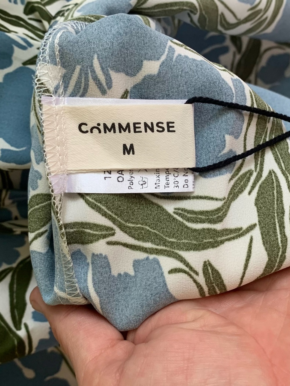 Commense Blue and Cream Floral Halter Maxi Dress Like New Medium - Picture 8 of 10